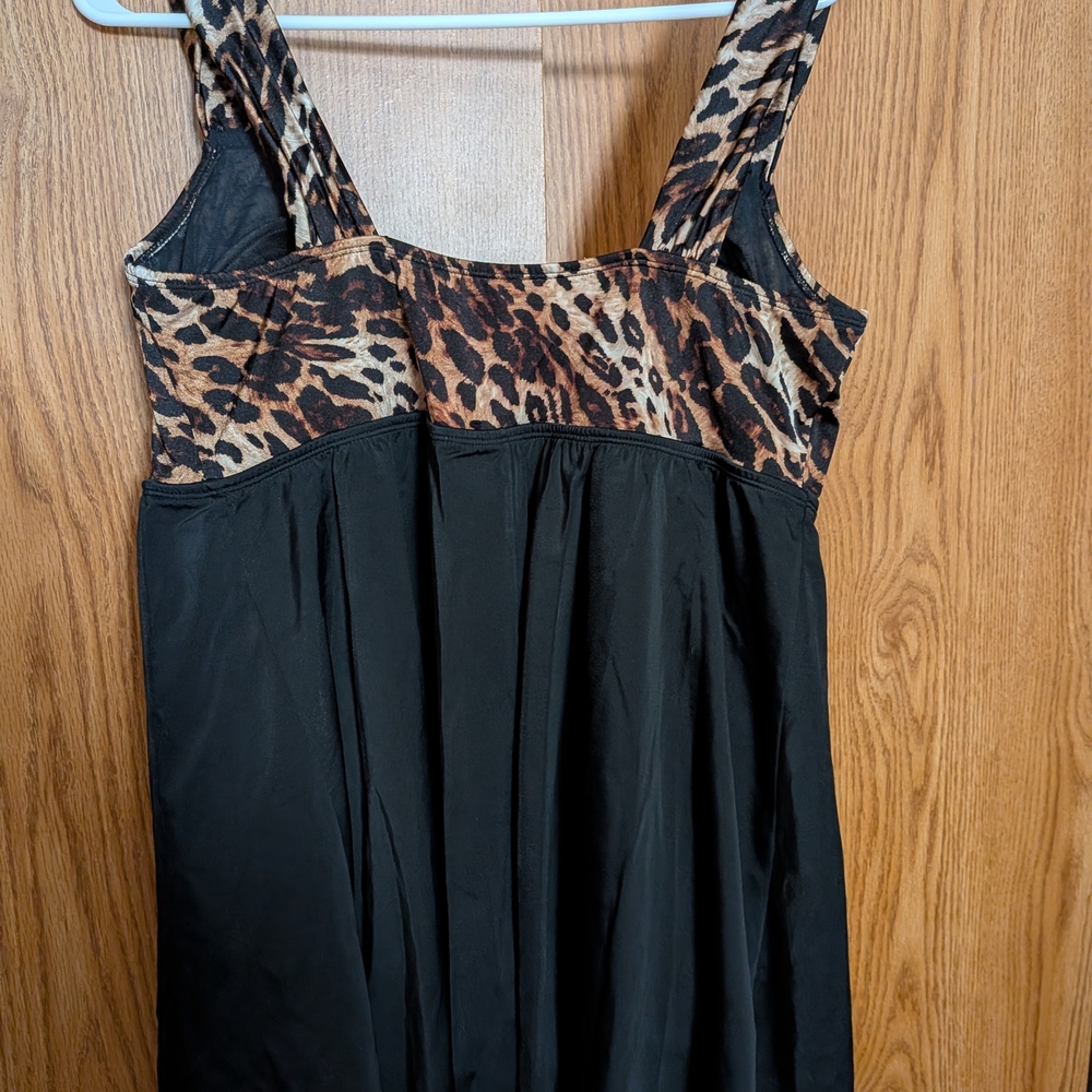 Longitude Leopard Print and Black Print Bathing Suit - Picture 2 of 3